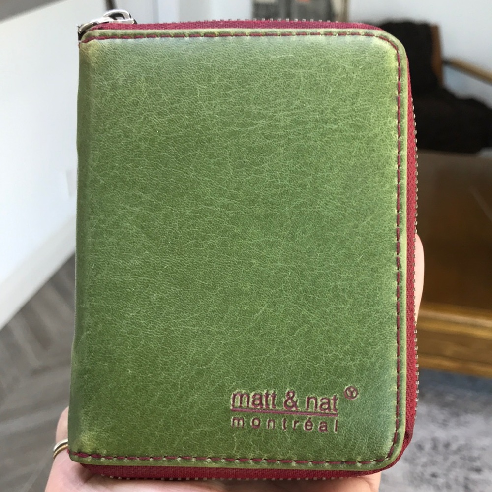 Green and pink wallet